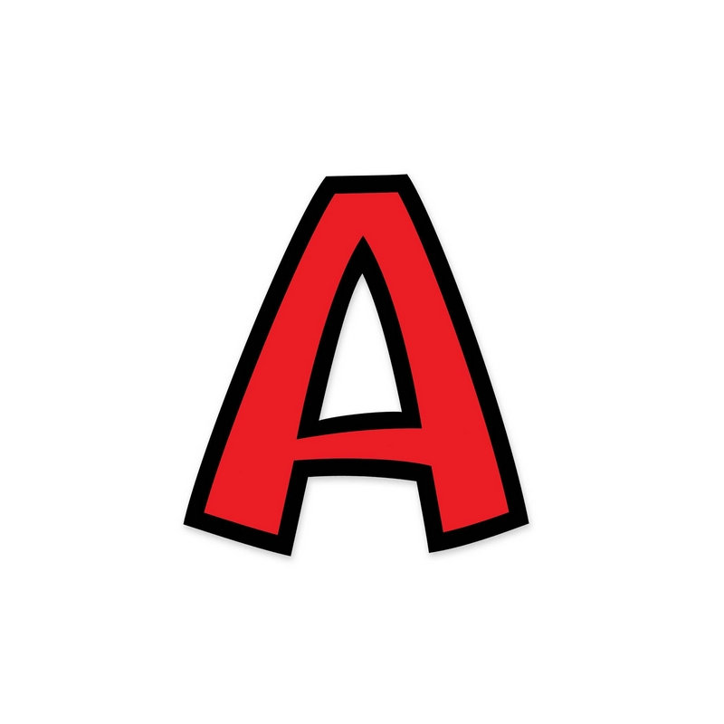 Pin-up ready letters, 4" , pré-perforé, rouge