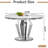 White Marble Dining Table, Luxurious 44.88" Round Dining Room Table with Printed Marble Top and Diamond Shape Stainless Steel Pedestal, Modern Circle Kitchen Table for 6-956472630