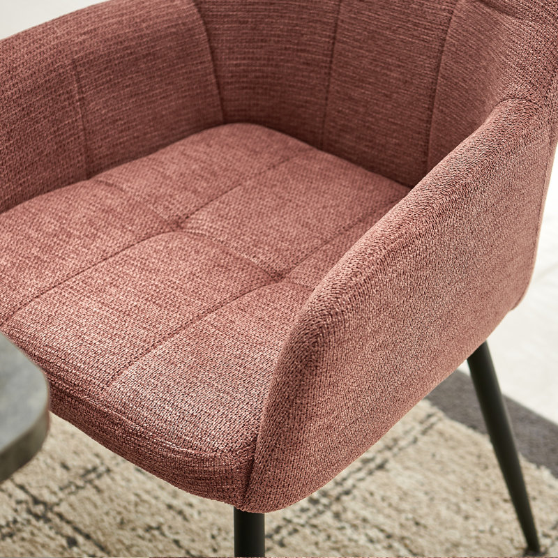 Chenille Fabric Dining Chair, Rust Brown