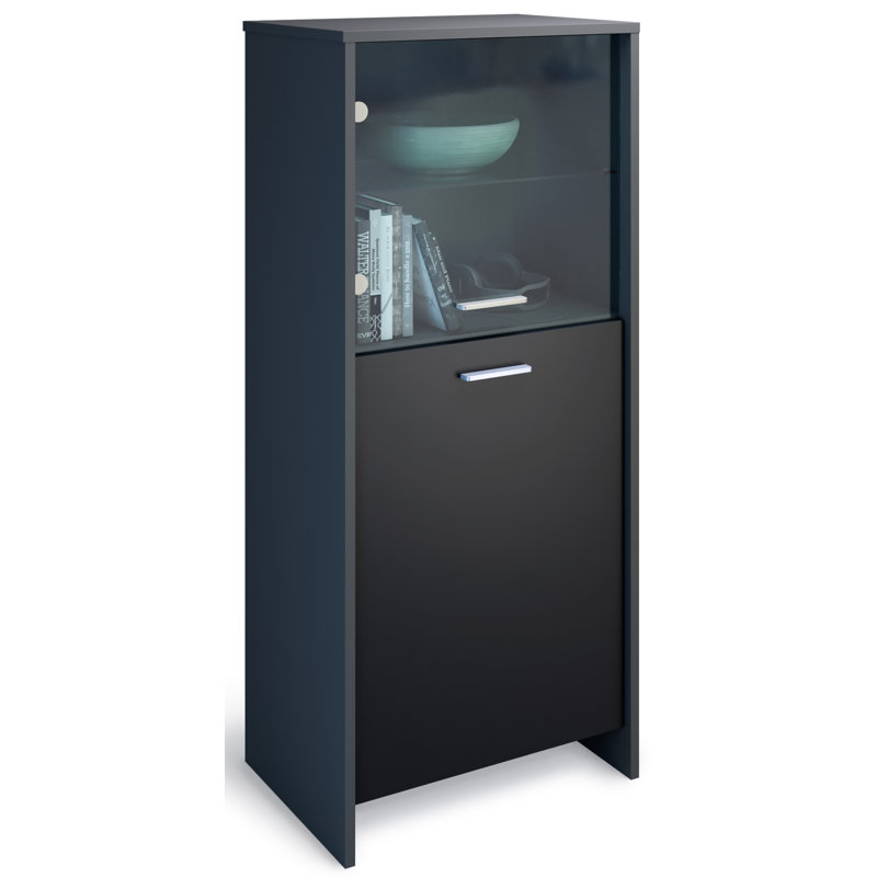 Dunnavent Display Cabinet, Black/Dark Blue