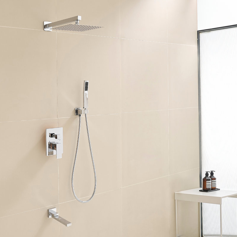High Pressure Chrome Shower System Stainless Steel Modern Bathroom Experience