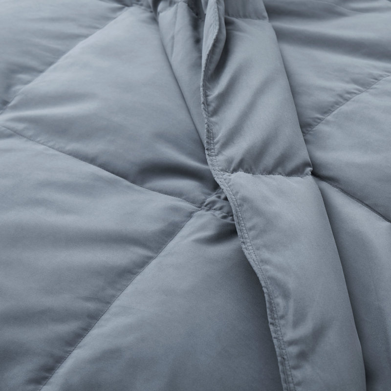 Édredon léger en duvet synthétique et plumes, Gris foncé, Lit simple