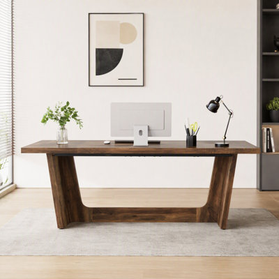 Delitha 70.9" W Manufactured Wood Executive Desk