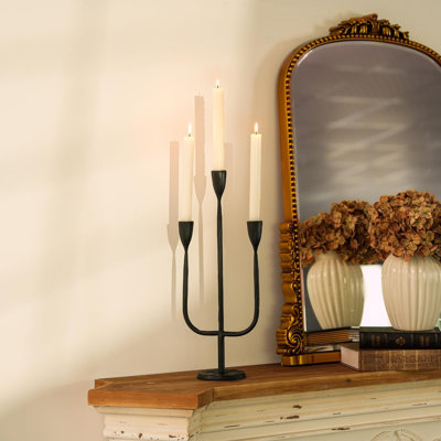 Porte-bougies coniques en métal, grands bougeoirs de Noël rétro en fer pour centre de table