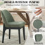 Chaise de salle à manger rembourrée en polyester 19,5 po avec pieds en bois massif noir (ensemble de 6)-923740-923741