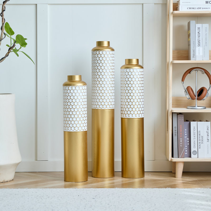 Vase de plancher en métal, ensemble 3 pièces
