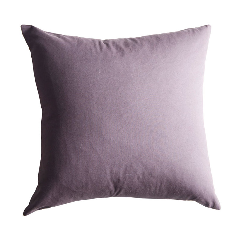 Coussin décoratif en coton, 20 po x 20 po, Charbon, Duvet
