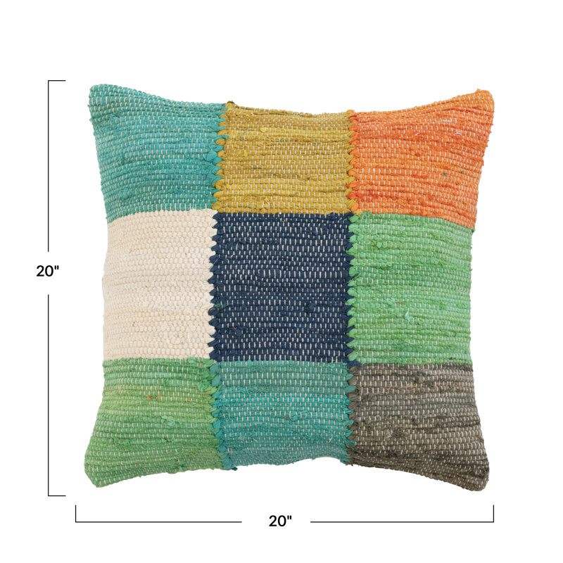 Floral Cotton Blend Throw Pillow