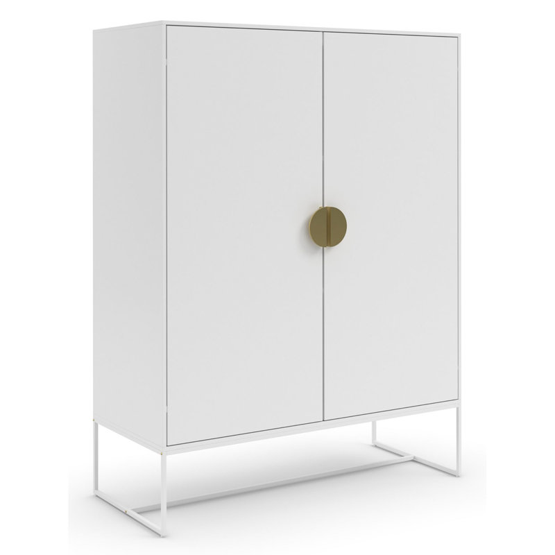 Asia Rectangle Accent Cabinet, White