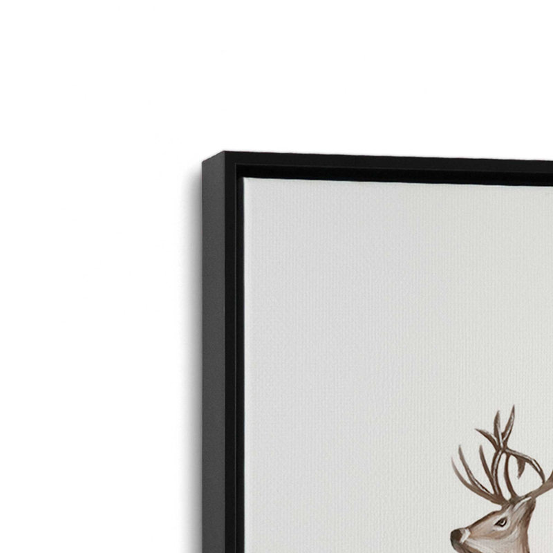 «Bring on the Reindeer» par Elizabeth Tyndall, reproduction d'art, L 30 x H 40, Noir, Toile avec cadre