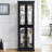 Wood/Glass Lighted Curio Cabinet 71" H-592665719