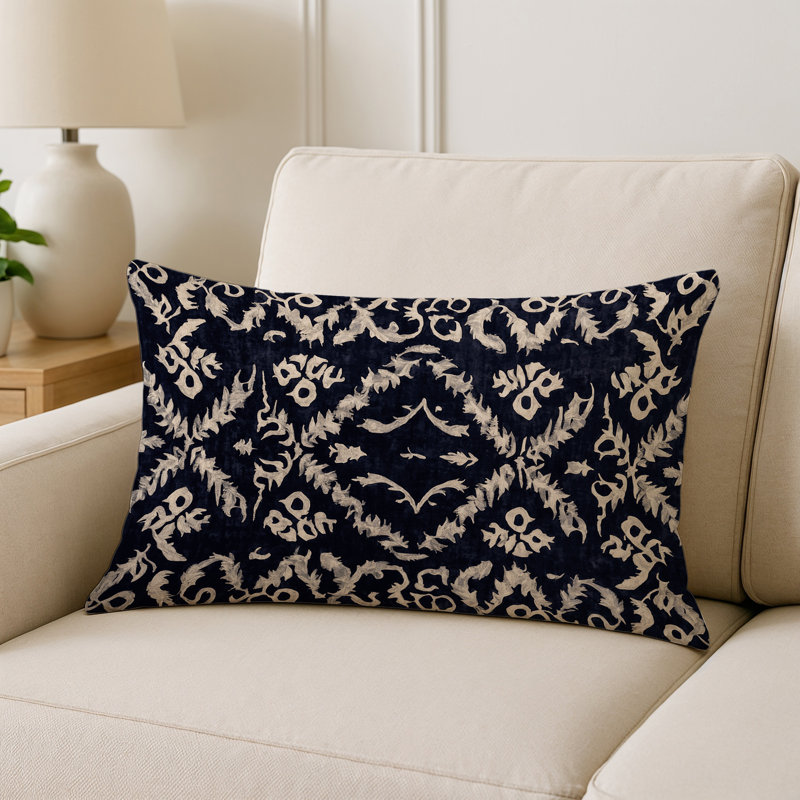 Coussin décoratif intérieur et extérieur Modern, Rectangle H 18 po x l 25 po, Gris géométrique 39