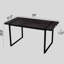 Table de salle à manger noire 59 po avec plateau et pieds en métal, style industriel moderne, table de maison et de cuisine, plateau de table épais de 1,5 po, pour 4 à 6-1796650702