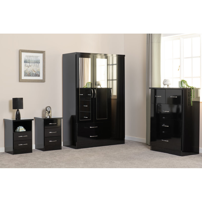Cascio 3 Door Wardrobe, Black