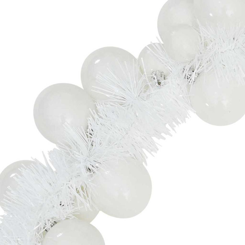 vidaXL Christmas Ball Garland 186 cm Polystyrene, White