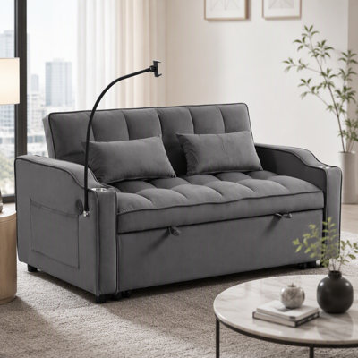 Canapé-lit convertible polyvalent avec lit gigogne, idéal pour une utilisation multifonctionnelle dans les appartements, les petites pièces et les bureaux