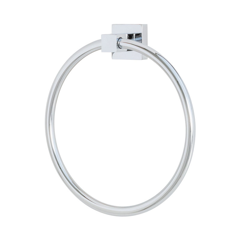 Kubista Towel Ring, Polished Chrome