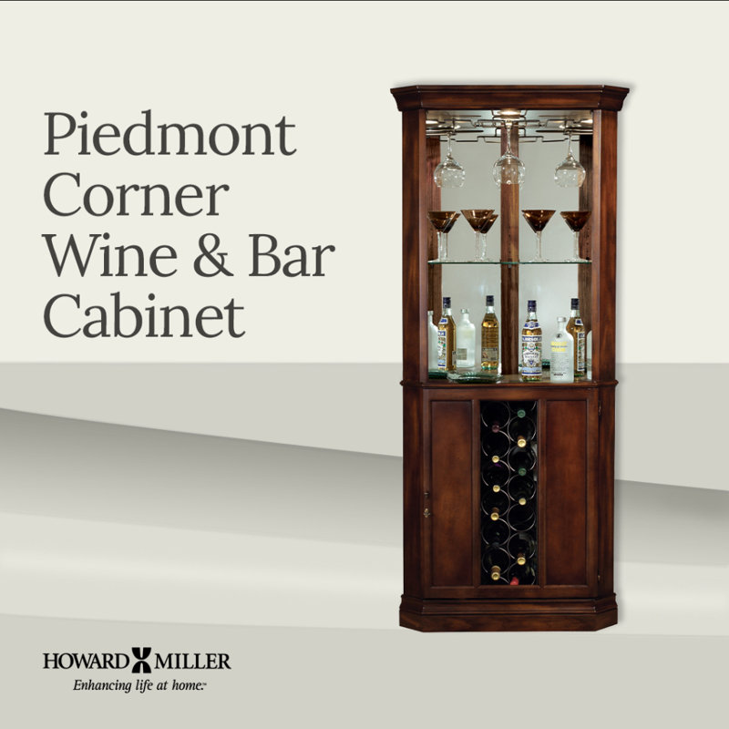 Piedmont Corner Wine Cabinet in Rustic Cherry