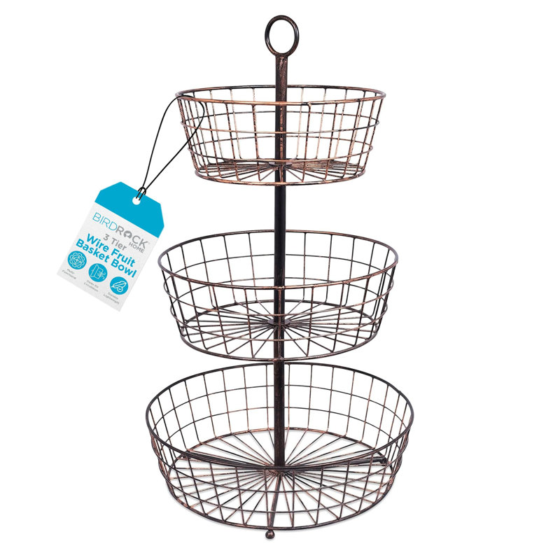 BIRDROCK HOME 3 Tier Wire Fruit Basket