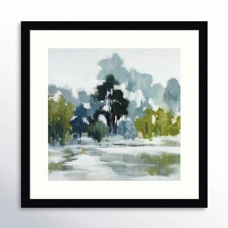 Geneve " Reflections " by Jacqueline Ellens Painting Print, Natural Framed Paper, 41" H x 41" W
