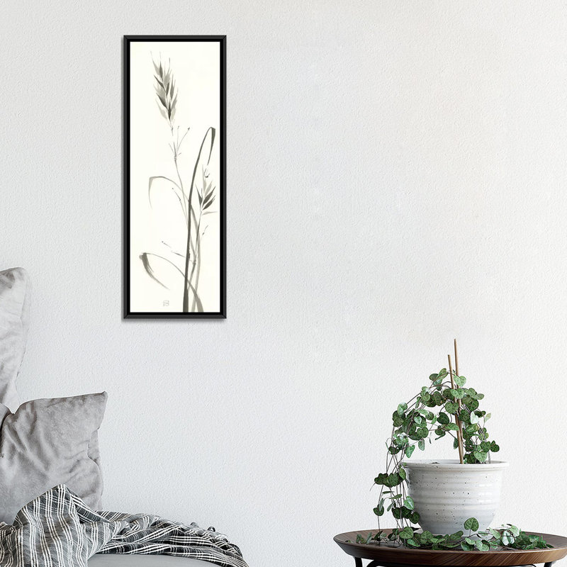 «Wild Grass II» par Chris Pasche - impression sur toile tendue, H 36 po x l 12 po x P 1,5 po, Toile avec cadre noir