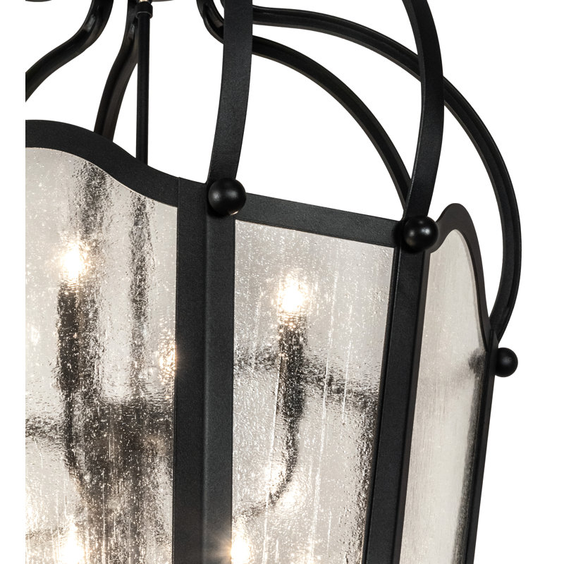 Citadel Textured Black 10-Light Indoor/Outdoor Lantern Chandelier