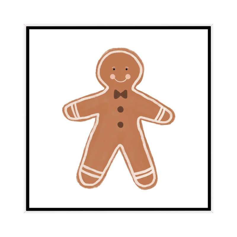 Reproduction d’art, "Gingerbread Man" par Orara studio, H 37 po x l 37 po x P 1,5 po, Toile blanche encadrée, Pas de tapis