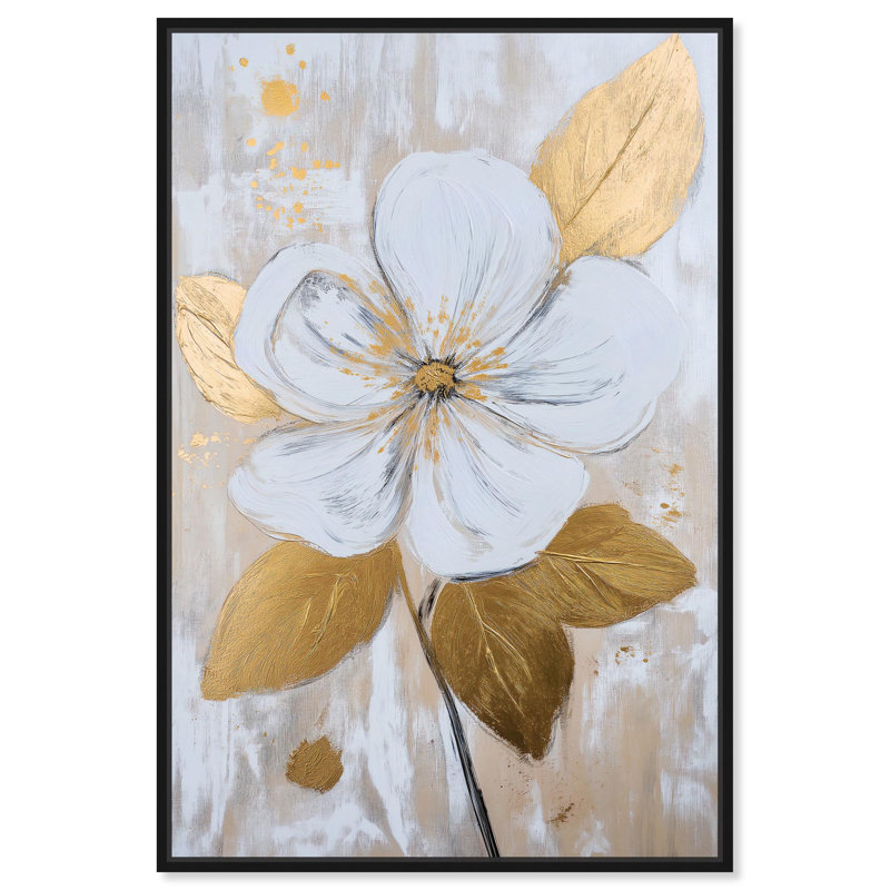 Art, art élégant, art floral, Luxe Flower III, H 37 po x l 25 po, Cadre flottant noir