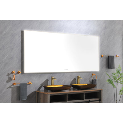 Miroir de salle de bain à DEL avec miroir rétro-éclairé et miroir mural