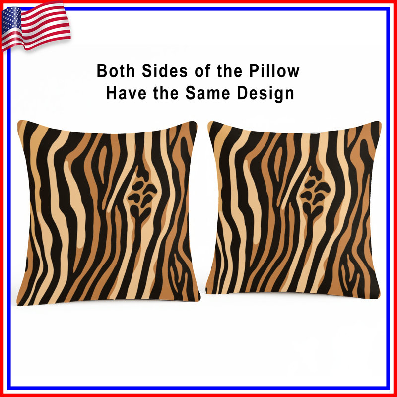 Zebra Stripes Pattern Double Sided Throw Pillows, 26 x 26 inches