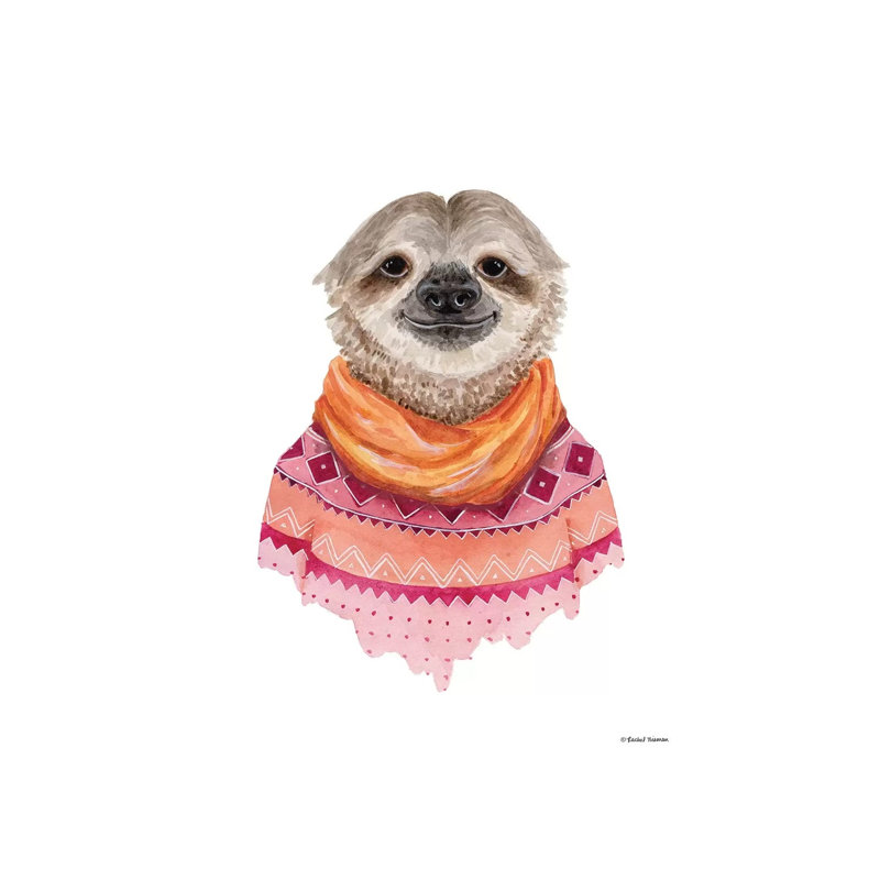 Sloth In A Sweater by Rachel Nieman - Wrapped Canvas Gallery-Wrapped Canvas Giclée, 66.04 cm H x 45.72 cm W x 3.175 cm D