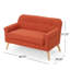 Deux chaises confortables en tissu avec boutons et bouleau brun, l 29,38 po x P 48,64 po x H 31,65 po, option de siège orange intrigant en orange, présentant des rouleaux d'accoudoirs subtils, revêtement, couleur des pieds, assemblage simple pour