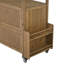Chariot de cuisine extérieur de 54,33 po, cadre en bois massif avec plateau en acier inoxydable, support à épices, porte-serviettes, roues verrouillables et rangement multifonctionnel pour la terrasse, le barbecue dans la cour arrière et la cuisine-2011113525