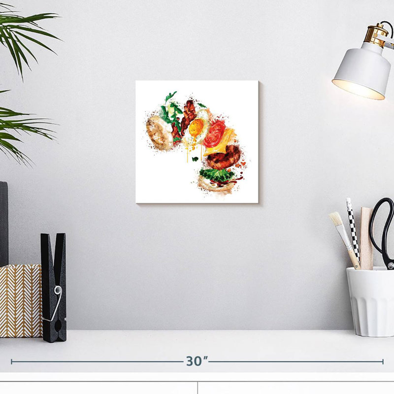 Yarlin Breakfast Burger Splatter, 10" H x 10" W