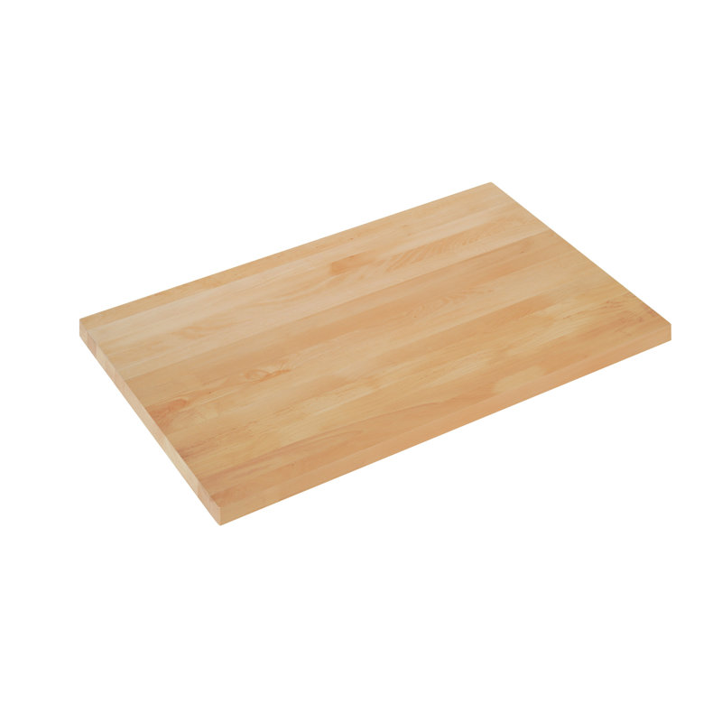 Commercial Solid Wood Tabletop With Support Bars For Indoor Use, 1.5" H x 48" L x 30" W, Natural Wood