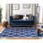 Emek Hand Woven Flat Weave Wool/Cotton Geometric Rug in Blue-1073129520