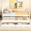 Lit simple blanc avec lit gigogne et rangement