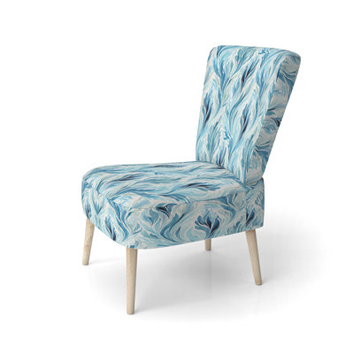 Chaise d'appoint d'appoint vintage bleu et blanc Ikat Breeze II
