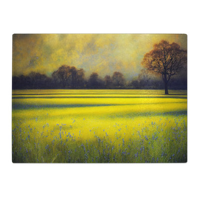 Luscious Bluebell Field  Glass Chopping Board