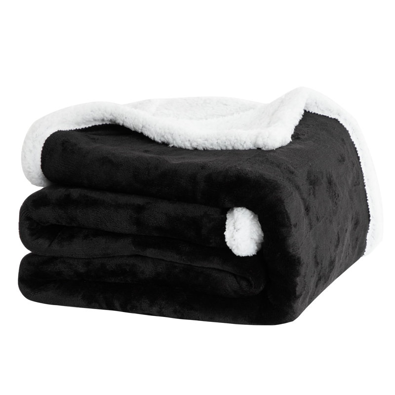 Double-Layered Sherpa Fleece Throw Blanket - 240Cm
