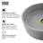 BrightonPalermo Gothic 15" L x 15" W x 5" H Round Concrete Vessel Bathroom Sink with 11" H Faucet