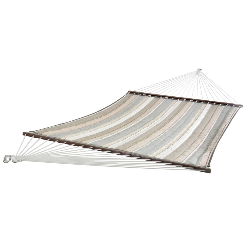 Hamac double réversible en tissu Sunbrella Vivere Tullis (capacité de 450 lb), Gris/beige