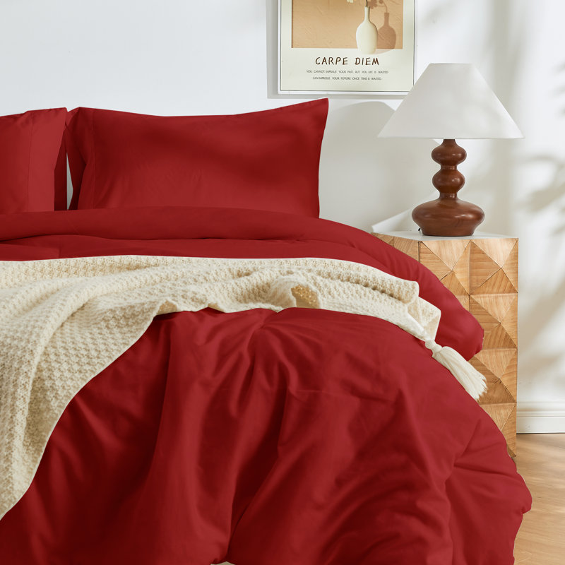 Double Brushed, Skin-Friendly Pillowcase set, Queen Pillow Case, Red