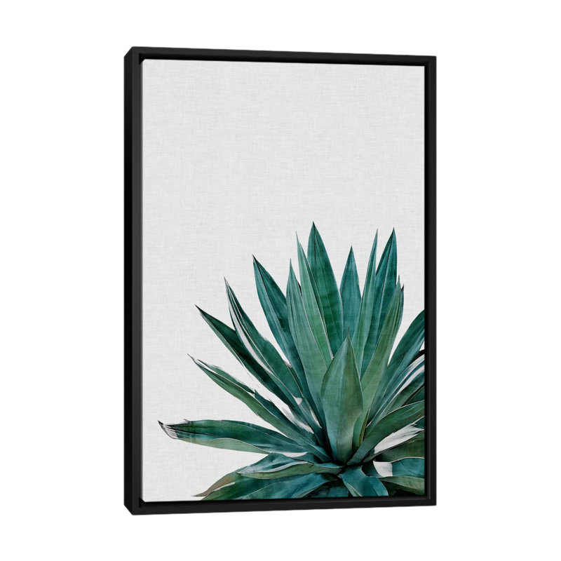 Agave Cactus 1 Piece Wall Art on Canvas, 152.5 cm H x 101.5 cm W, Black Framed