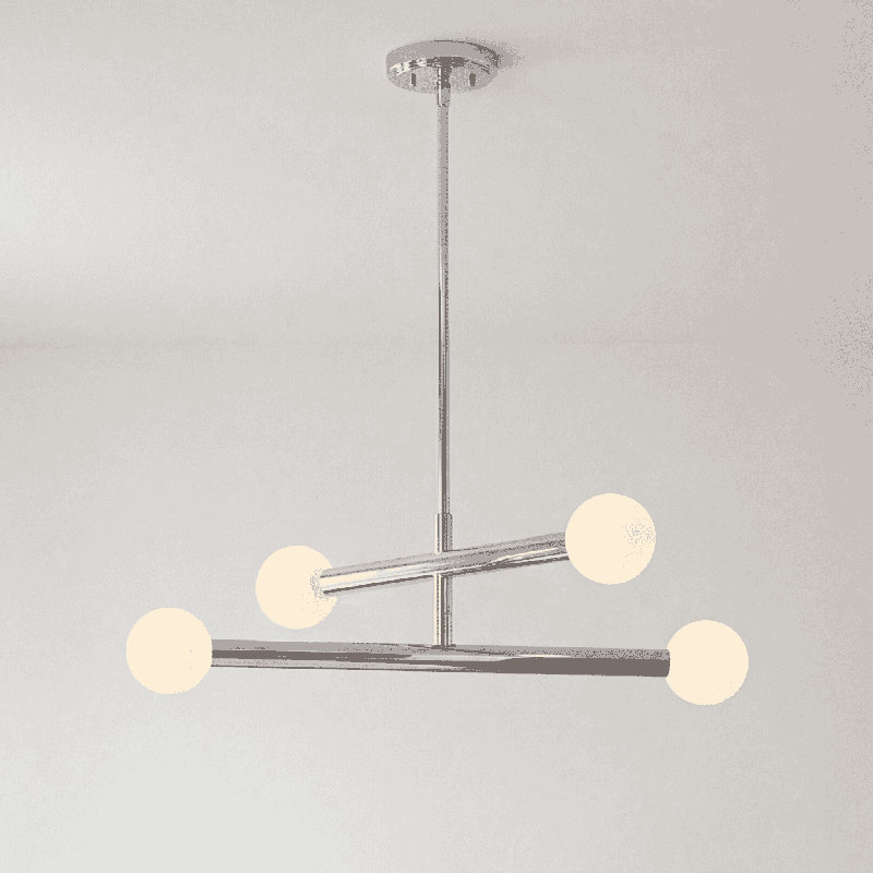 Lustre 4 lumières Meridian en chrome, Chrome chrome