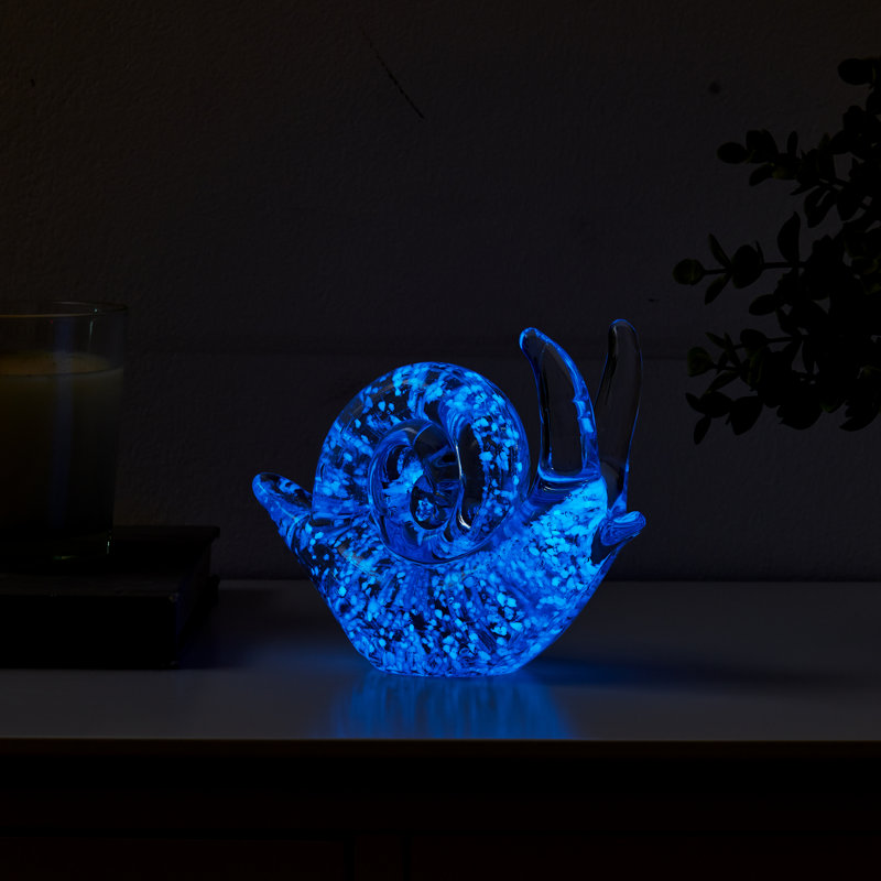 Atac Glow-In-The-Dark Decorative Accent Glass Sculpture Figure - Snail