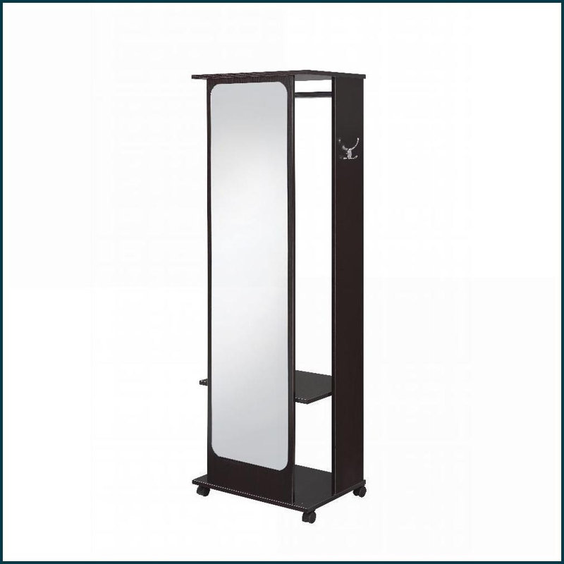 Arbre d'entrée, espresso moderne avec rangement, miroir et amp; Roulettes | Espresso | Bois synthétique