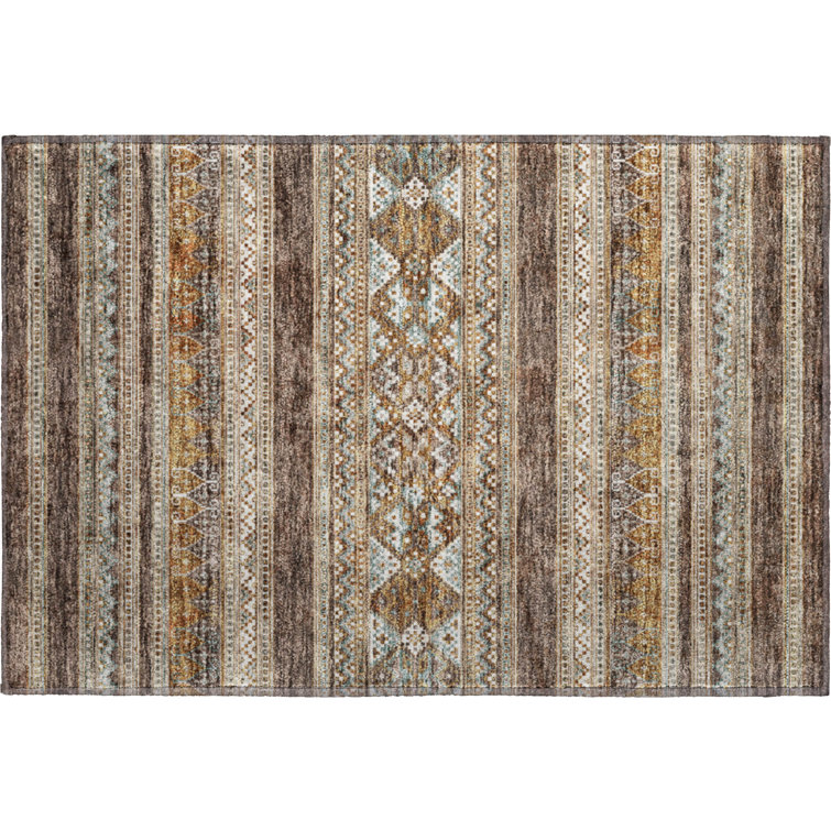 Premium Machine Washable Prisco Chocolate Rug