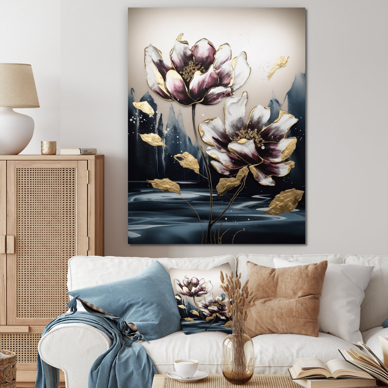 " Purple Tulip Tapestry I ", 32" H x 16" W x 1" D, Wrapped Canvas