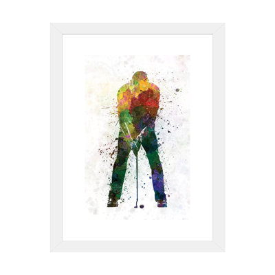 «Golfeur Putting Silhouette» par Paul Rommer - impression d'art graphique
